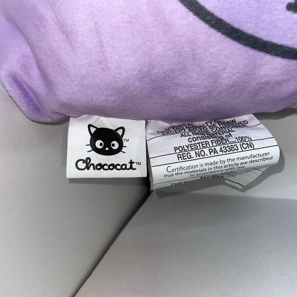 Sanrio ChocoCat Pillow. 13in x 13in Purple Hello Kitty - Picture 2 of 7